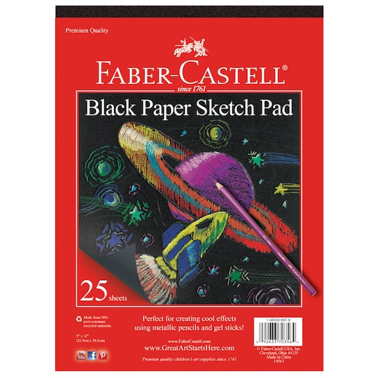 Faber-Castell&#xAE; Black Paper Sketch Pad, 9&#x22; x 12&#x22;